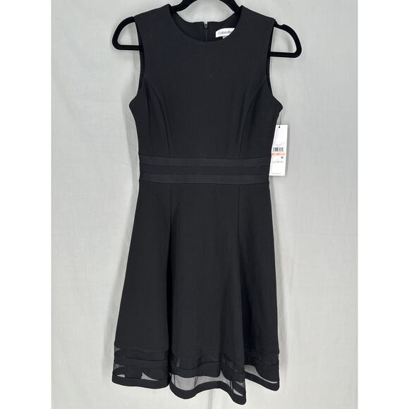 Calvin Klein Dress Womens 2P Black Mini Party Office Classic Preppy Stretch Zip - Picture 7 of 10